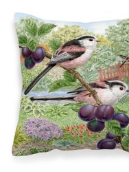 Long Tailed Tits by Sarah Adams Fabric Decorative Pillow