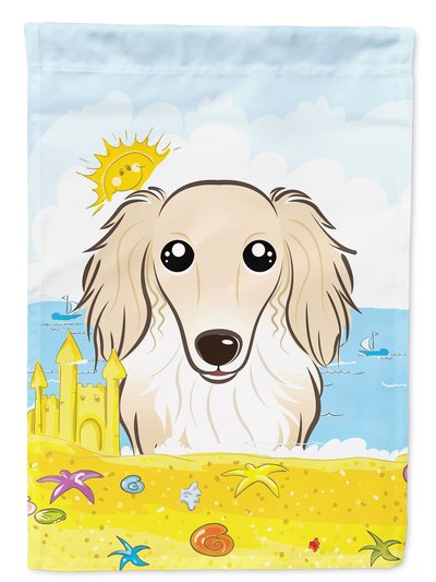 Caroline's Treasures Longhair Creme Dachshund Summer Beach Garden Flag 2-Sided 2-Ply product