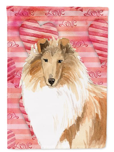 Caroline's Treasures Love a Rough Collie Garden Flag 2-Sided 2-Ply product