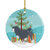 Lowchen Merry Christmas Tree Ceramic Ornament