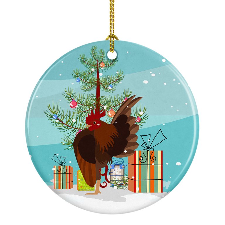 Malaysian Serama Chicken Christmas Ceramic Ornament