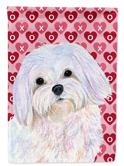 Caroline's Treasures Maltese Hearts Love And Valentine's Day Portrait Garden Flag 2-Sided 2-Ply - SS4482GF product