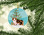 Manx Cat Merry Christmas Tree Ceramic Ornament