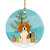 Merry Christmas Tree Beagle Tricolor Ceramic Ornament