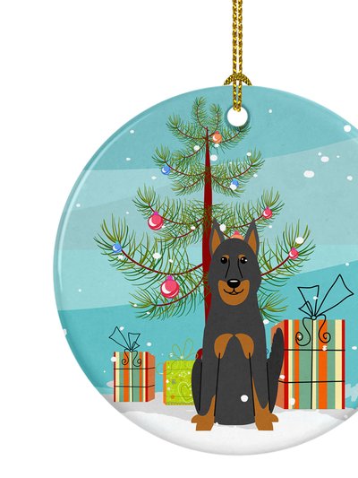 Caroline's Treasures Merry Christmas Tree Beauce Shepherd Dog Ceramic Ornament product