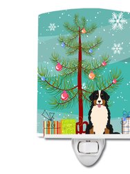 Merry Christmas Tree Bernese Mountain Dog Ceramic Night Light