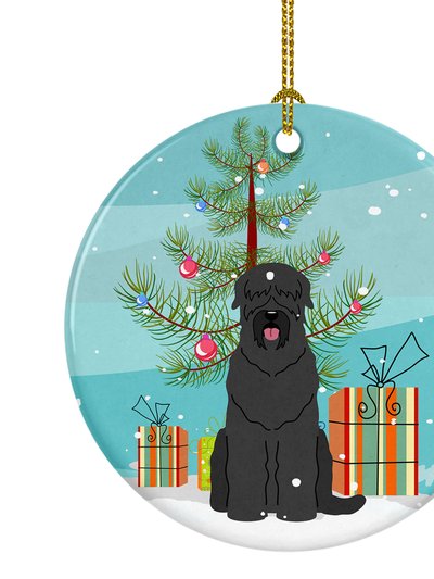 Caroline's Treasures Merry Christmas Tree Black Russian Terrier Ceramic Ornament product