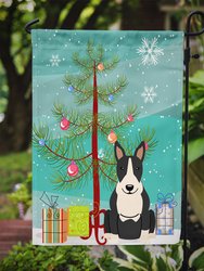 Merry Christmas Tree Bull Terrier Black White Garden Flag 2-Sided 2-Ply