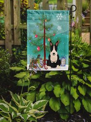 Merry Christmas Tree Bull Terrier Black White Garden Flag 2-Sided 2-Ply