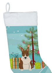 Merry Christmas Tree Bull Terrier Brindle Christmas Stocking