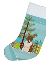 Merry Christmas Tree Bull Terrier Brindle Christmas Stocking