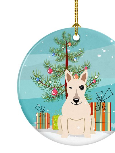 Caroline's Treasures Merry Christmas Tree Bull Terrier White Ceramic Ornament product