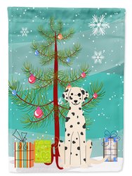 Merry Christmas Tree Dalmatian Garden Flag 2-Sided 2-Ply