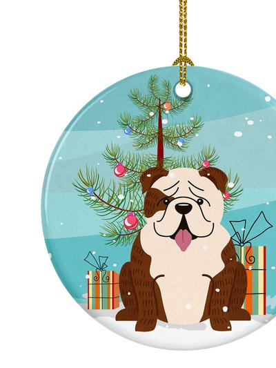 Caroline's Treasures Merry Christmas Tree English Bulldog Brindle White Ceramic Ornament product