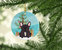Merry Christmas Tree French Bulldog Brindle Ceramic Ornament