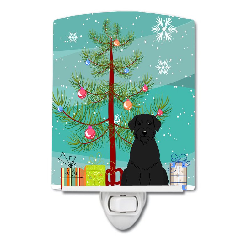 Merry Christmas Tree Giant Schnauzer Ceramic Night Light