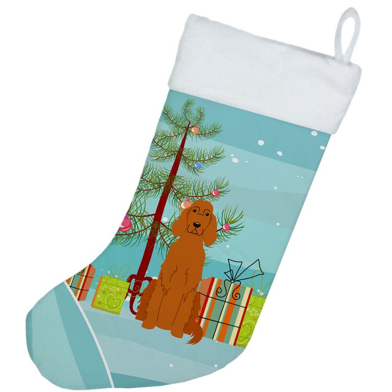 Merry Christmas Tree Irish Setter Christmas Stocking