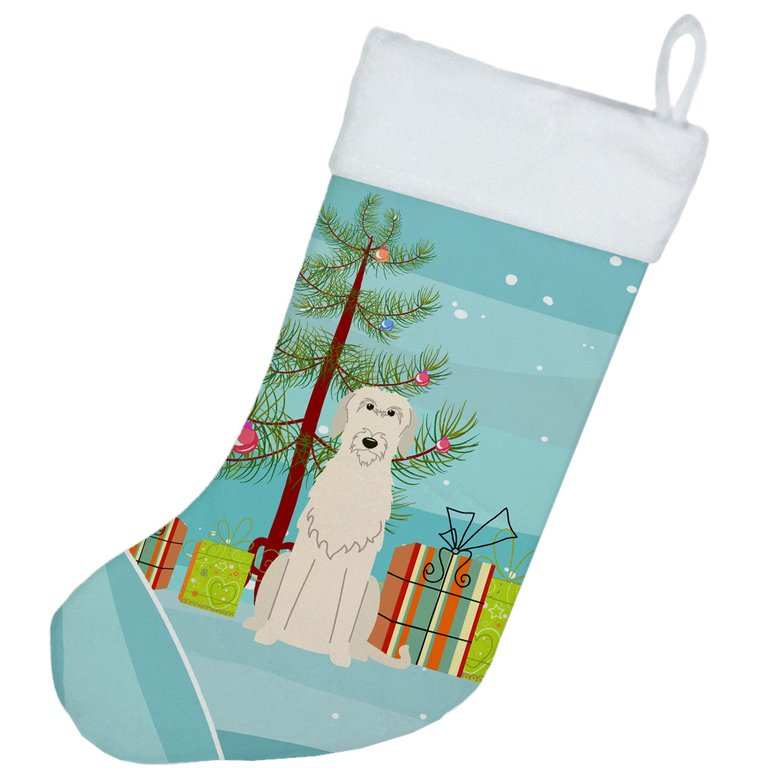 Merry Christmas Tree Irish Wolfhound Christmas Stocking