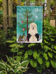 Merry Christmas Tree Old English Sheepdog Garden Flag 2-Sided 2-Ply