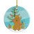 Merry Christmas Tree Poodle Tan Ceramic Ornament