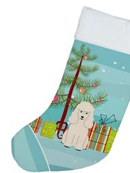Merry Christmas Tree Poodle White Christmas Stocking