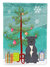 Merry Christmas Tree Staffordshire Bull Terrier Blue Garden Flag 2-Sided 2-Ply