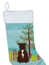Merry Christmas Tree Staffordshire Bull Terrier Chocolate Christmas Stocking