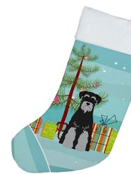 Merry Christmas Tree Standard Schnauzer Black Grey Christmas Stocking