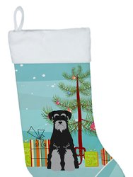 Merry Christmas Tree Standard Schnauzer Black Grey Christmas Stocking