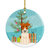 Merry Christmas Tree Wire Fox Terrier Ceramic Ornament