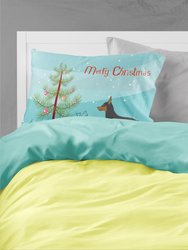 Miniature Pinscher Christmas Fabric Standard Pillowcase