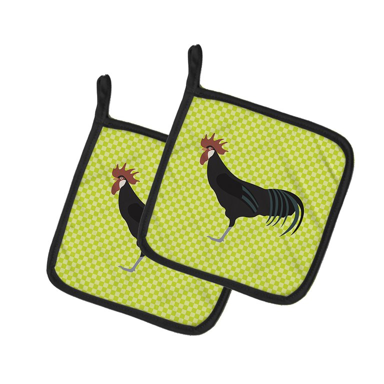 Minorca Ctalalan Chicken Green Pair of Pot Holders