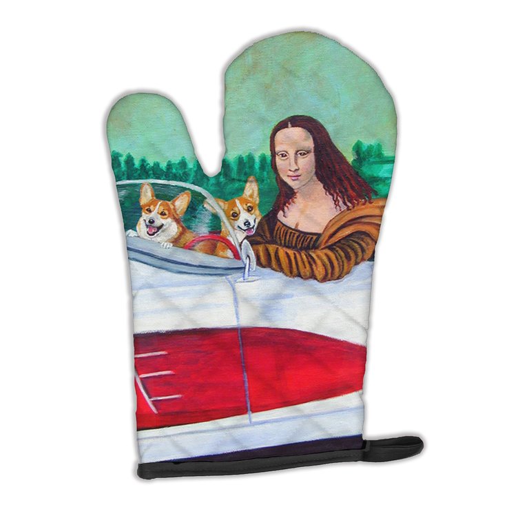 Mona Lisa with  Corgi  Oven Mitt