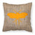 Moth Burlap and Orange BB1058 Fabric Decorative Pillow