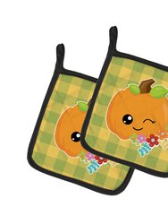 Mr. Winky Pumpkin Pair of Pot Holders