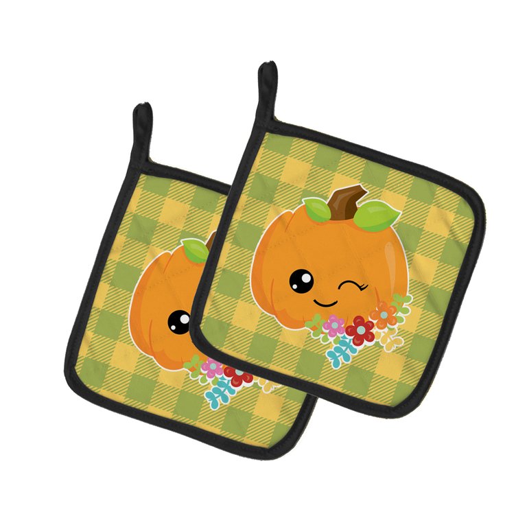 Mr. Winky Pumpkin Pair of Pot Holders