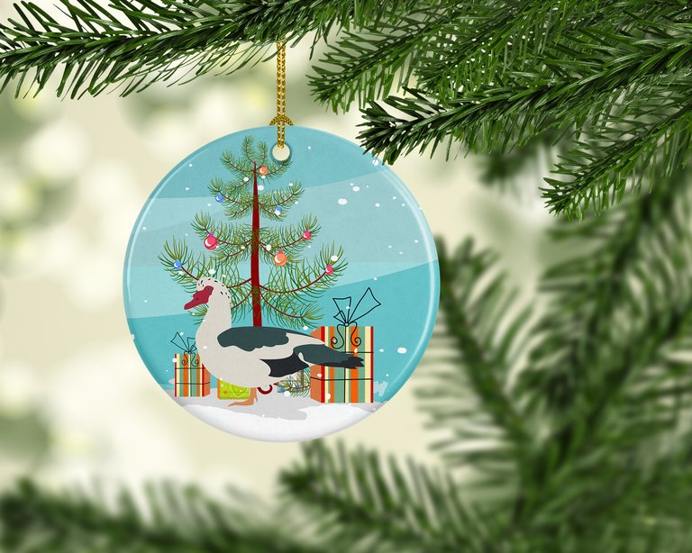 Muscovy Duck Christmas Ceramic Ornament