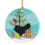 Naked Neck Chicken Christmas Ceramic Ornament