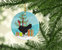 Naked Neck Chicken Christmas Ceramic Ornament