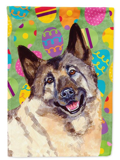 Caroline's Treasures Norwegian Elkhound Easter Eggtravaganza Garden Flag 2-Sided 2-Ply product