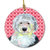 Old English Sheepdog Hearts Love and Valentine's Day Portrait Ceramic Ornament