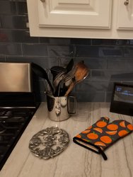 Oranges on Gray Oven Mitt