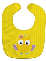 Owl and Yellow Stripes Baby Bib