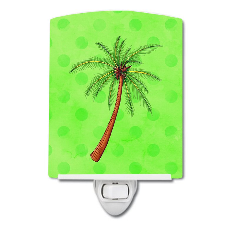 Palm Tree Green Polkadot Ceramic Night Light