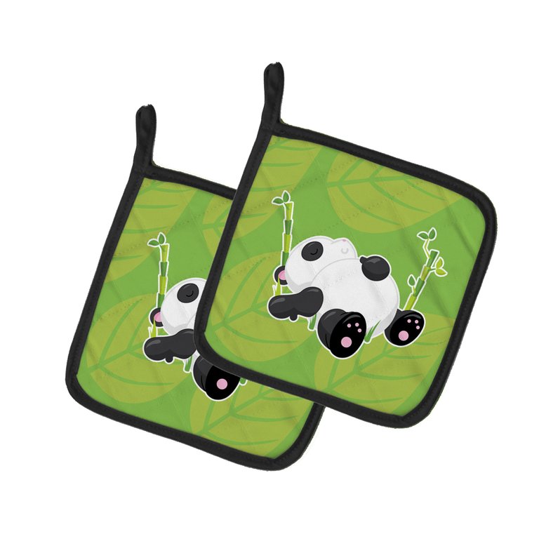 Passed Out Panda Pair of Pot Holders