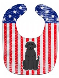 Patriotic USA Black Labrador Baby Bib