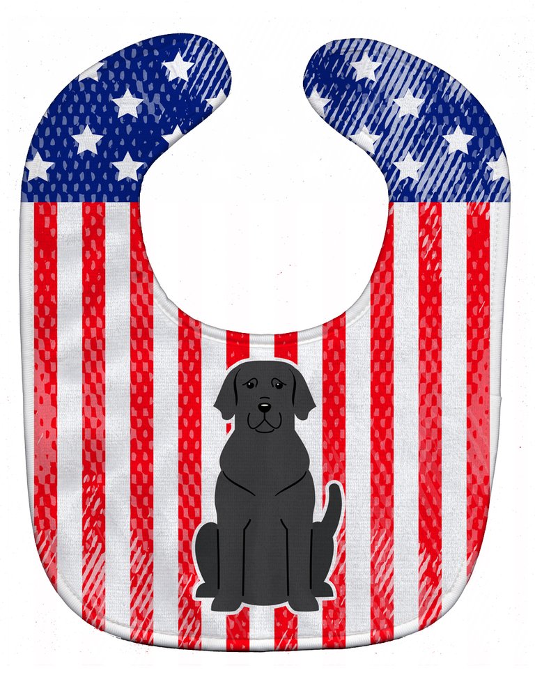 Patriotic USA Black Labrador Baby Bib