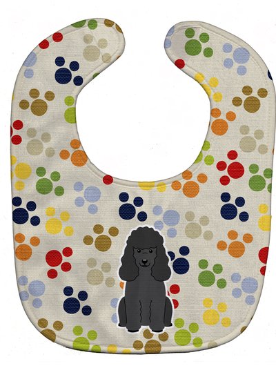 Caroline's Treasures Pawprints Poodle Black Baby Bib product