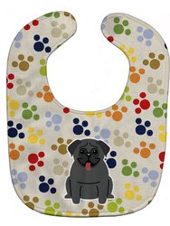 Pawprints Pug Black Baby Bib
