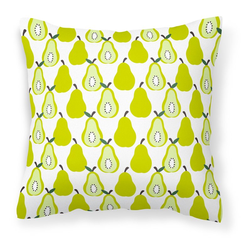 Pears on White Fabric Decorative Pillow